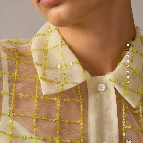 NWT Collection cropped gamine shirt with patterned sequins - Picture 4 of 12